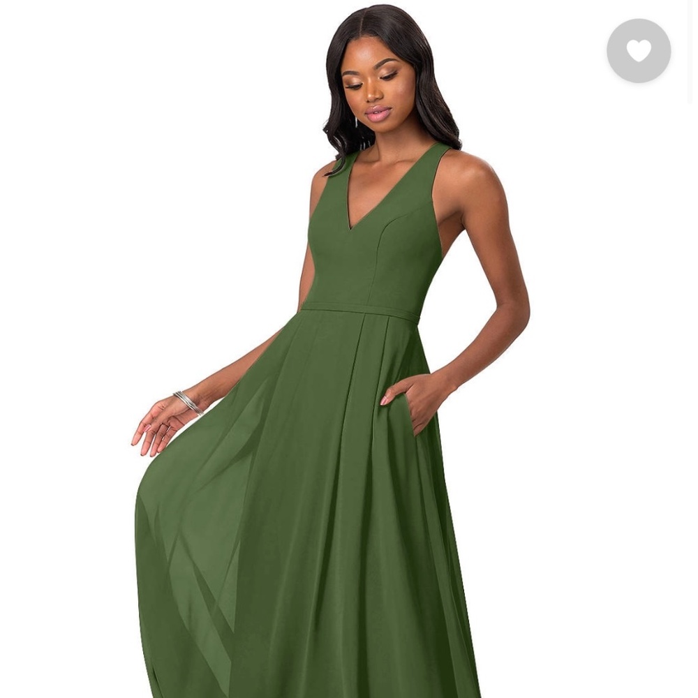 Azazie Mimi dress olive green